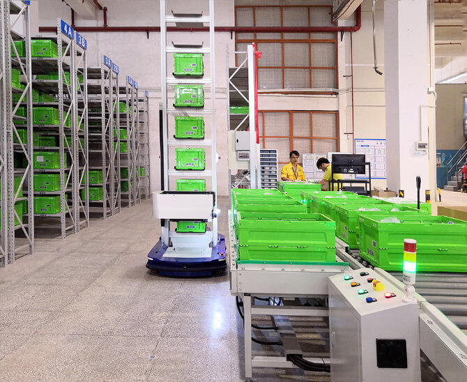 珠海飞利浦家电工厂料箱机器人